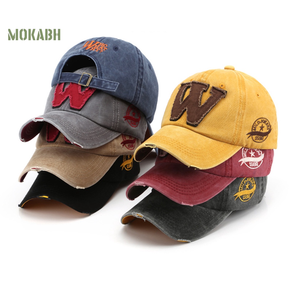 [Mok Abh] Mũ Lưỡi Trai Cotton Siêu Nhẹ Thoáng Khí Chống Nắng Dễ Mặc Hàng Ngày Có Vành Rộng Có Thể Điều Chỉnh