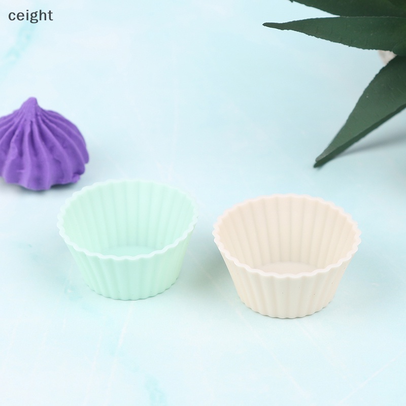 Set 10 Khuôn Silicon Làm Bánh Muffin Mini Hình Tròn Tiện Dụng Cho Nhà Bếp