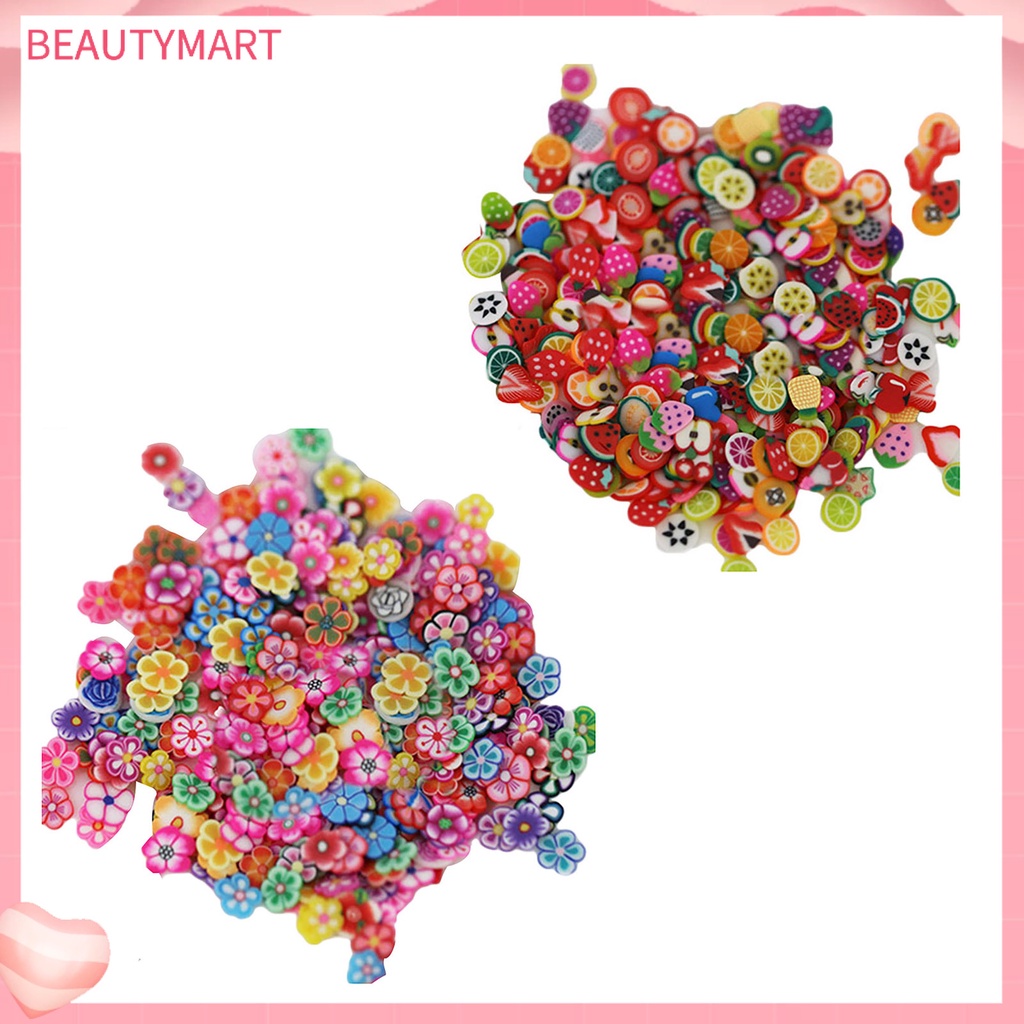 Set 1000 Miếng Dán Móng Tay 3D Bằng Gốm Sứ Mềm Mại Họa Tiết Hoa Trái Cây Cho Điện Thoại