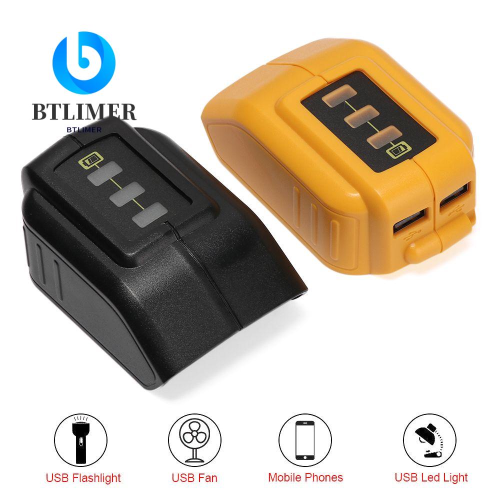 BTLIMER Bộ Sạc Pin Li-ion Cổng USB Kép Có Đèn Báo Cho Dewalt DCB090