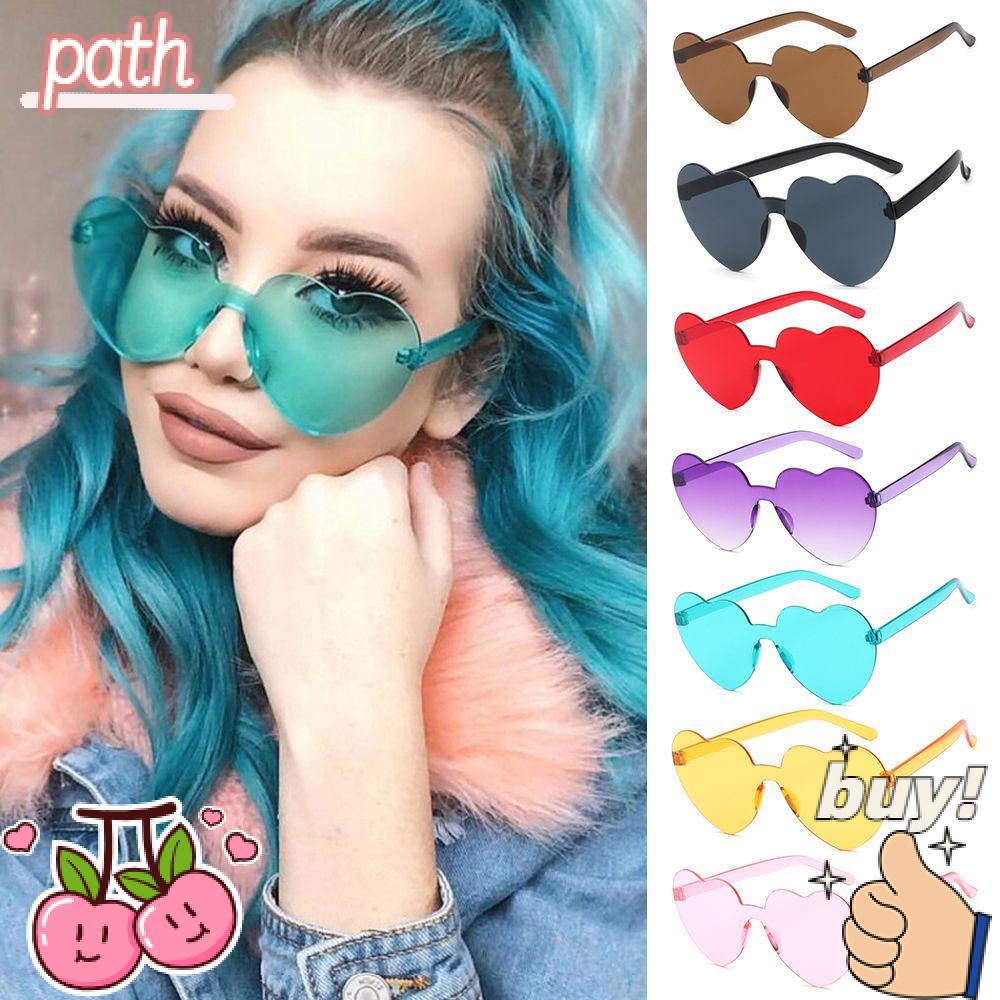 Kính Mát Hình Trái Tim Trong Suốt Màu Kẹo Ngọt Thời Trang Cho Nữ