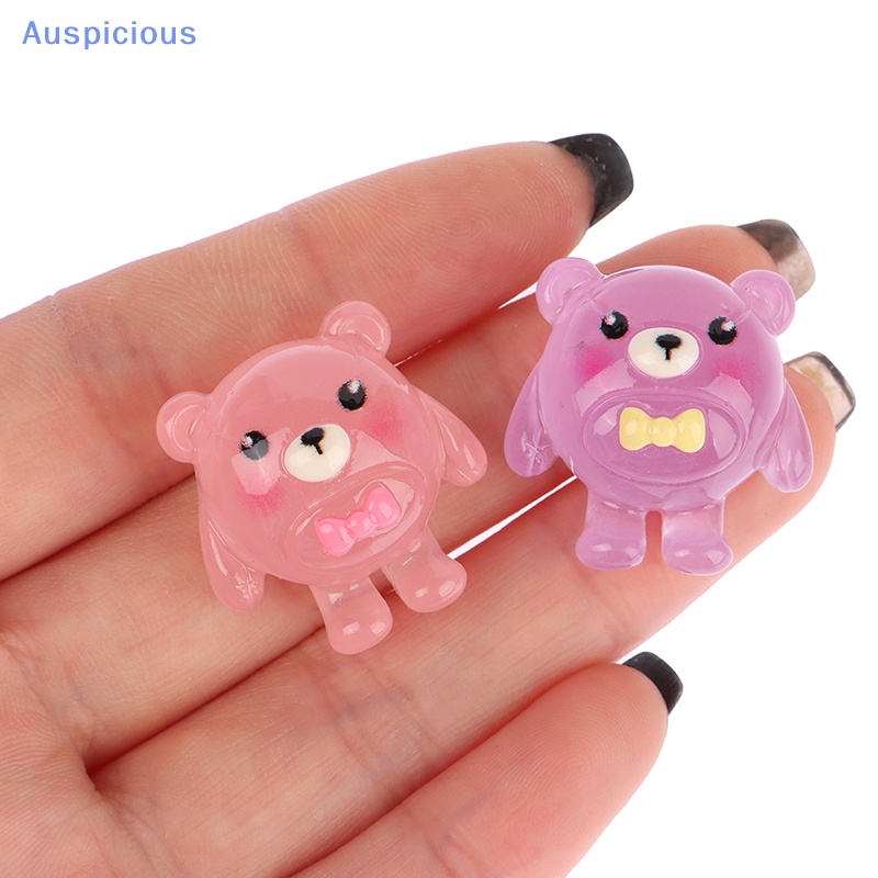 Set 10 Mô Hình Chú Gấu Dạ Quang Bằng Nhựa Resin Trang Trí Tiểu Cảnh