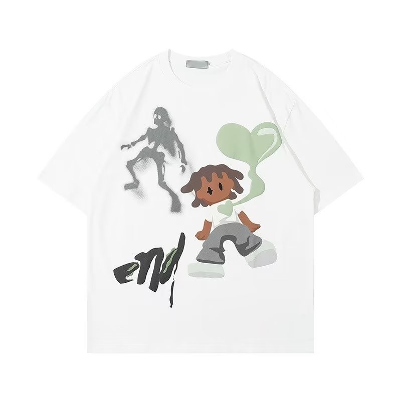 Áo Thun Tay Ngắn Cổ Tròn In Họa Tiết Hoạt Hình Phong Cách Mỹ Thời Trang 2023 Cho Nam