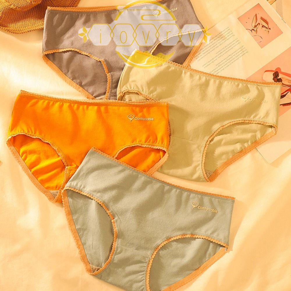 Quần Lót Màu Sắc Ngà Lưng Vừa Không Viền May Phong Cách Nhật Hàn Cho Nữ