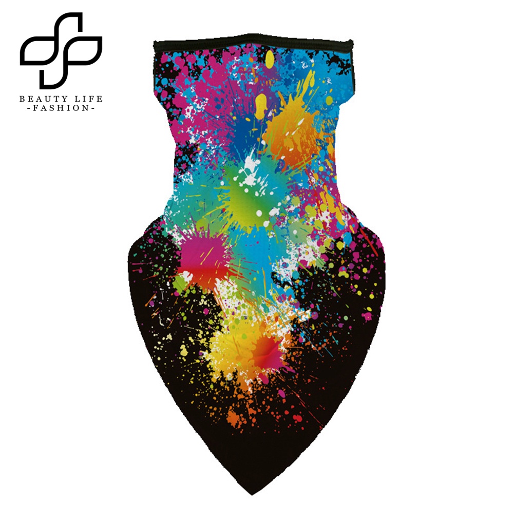 Khẩu Trang Che Tai Chống Bụi In Hình Sói 3D Kỹ Thuật Số