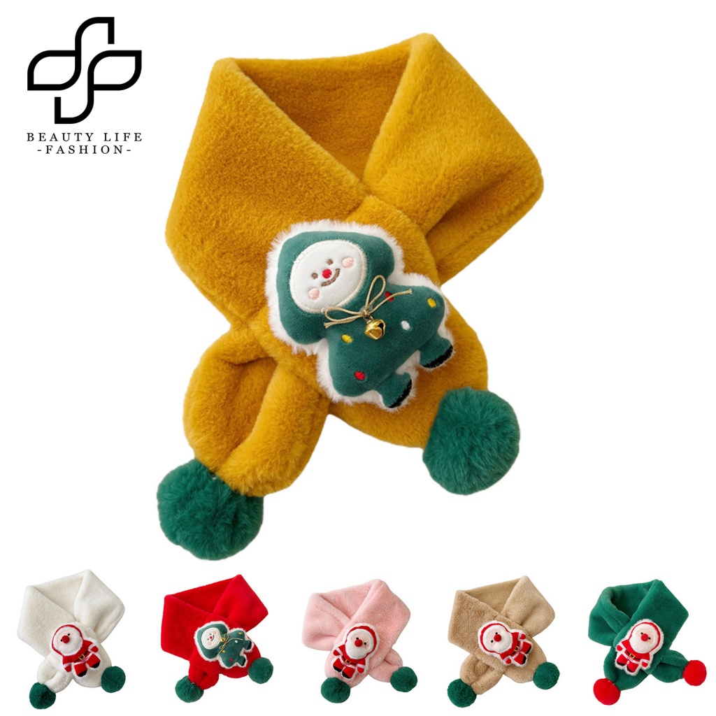 Khăn Choàng Cổ Bằng Vải Bông Họa Tiết Hoạt Hình Giáng Sinh Thời Trang Dành Cho Trẻ Em