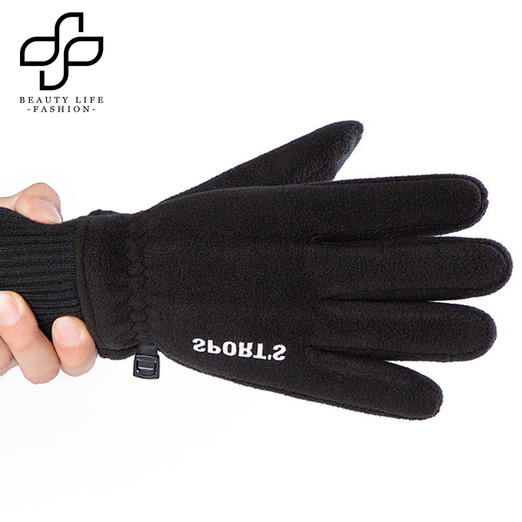 1 Đôi Găng Tay Mùa Đông Vải Lông Cừu Chống Mòn Có Thể Chạm Màn Hình Cảm Ứng Thân Thiện Với Da