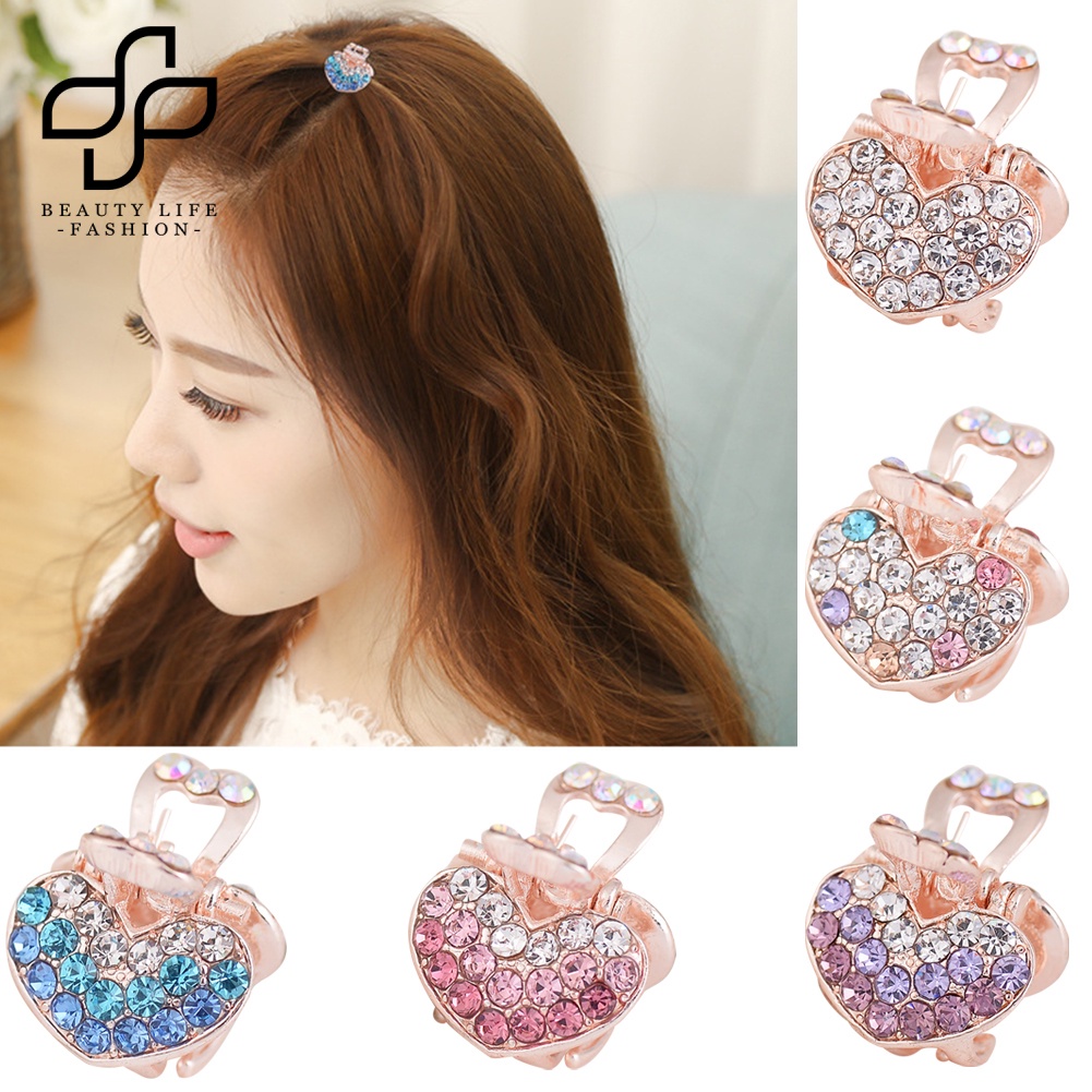 Kẹp Tóc Hình Trái Tim Đính Đá Mini Cho Nữ