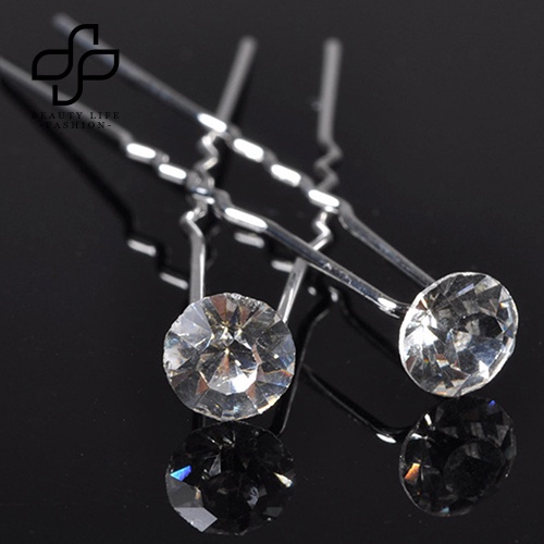 Bộ 20 Trâm Cài Tóc Đính Đá Pha Lê Tròn Cho Cô Dâu