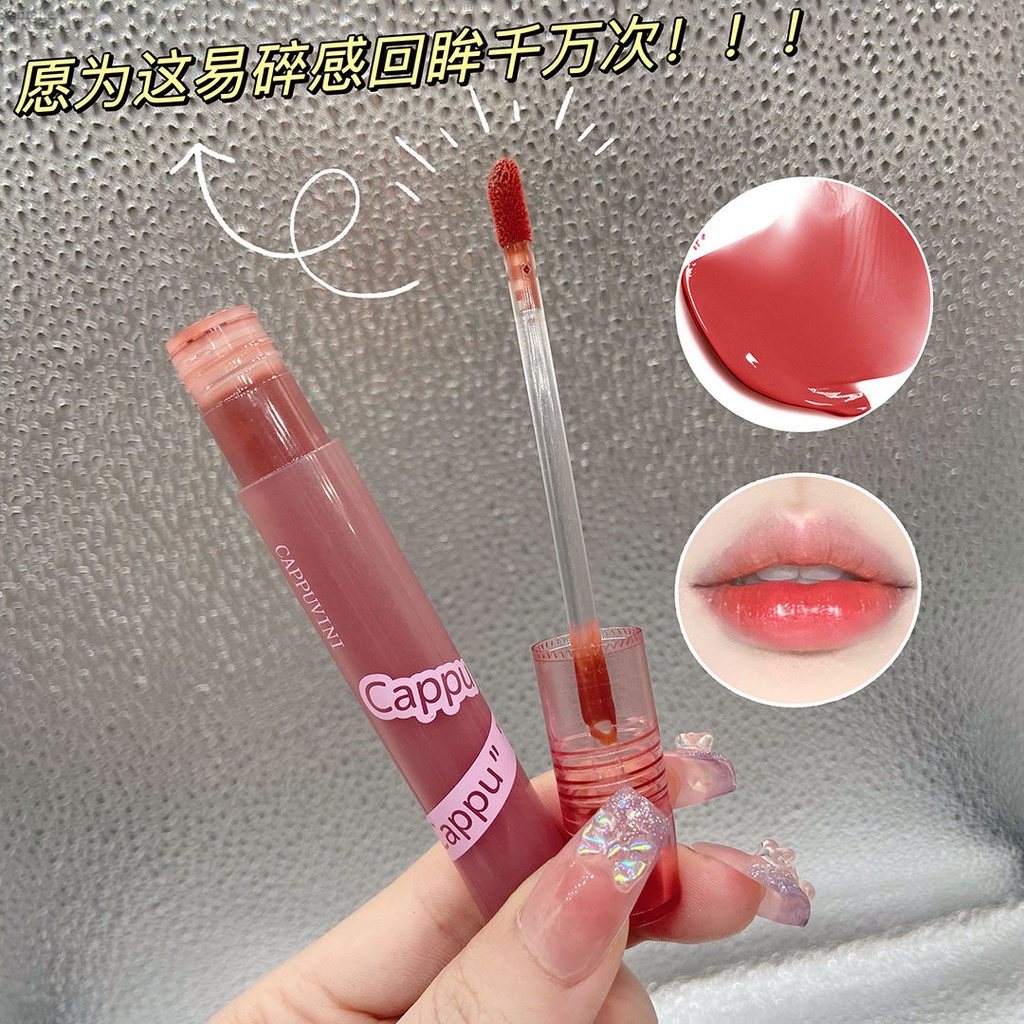 Son Cappuvini Hiệu Ứng Bóng Gương Làm Ẩm Mềm Môi Bền Màu Lâu Trôi