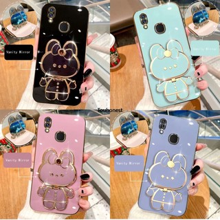 Ốp Điện Thoại Vivo Y91 Case Vivo Y91i Y93 Ốp Lưng Vivo Y95 Y91C Y91D V9 Case Vivo V11 Pro V11i Case Vivo Y85 Y17 Case Vivo Y15 Y12 Case Vivo Y15A Y15S Case Vivo Y15C Y01 Case Cute Bunny Bracket Anime Cartoon Stand Vanity Mirror Rabbit Holder Phone Case KT