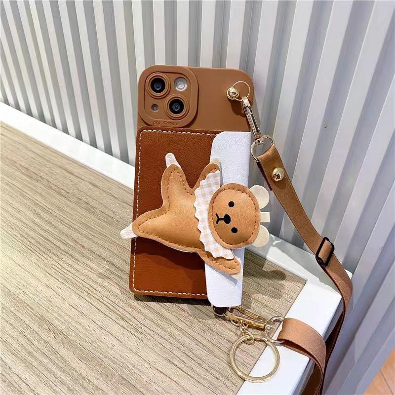 Ốp Điện Thoại Silicon Kèm Ví Hình Gấu Dễ Thương Cho Iphone14 13 12 11 pro Max 13 12 11 pro 12 / 11 X / Xs Max 6 / 7 / 8 Plus