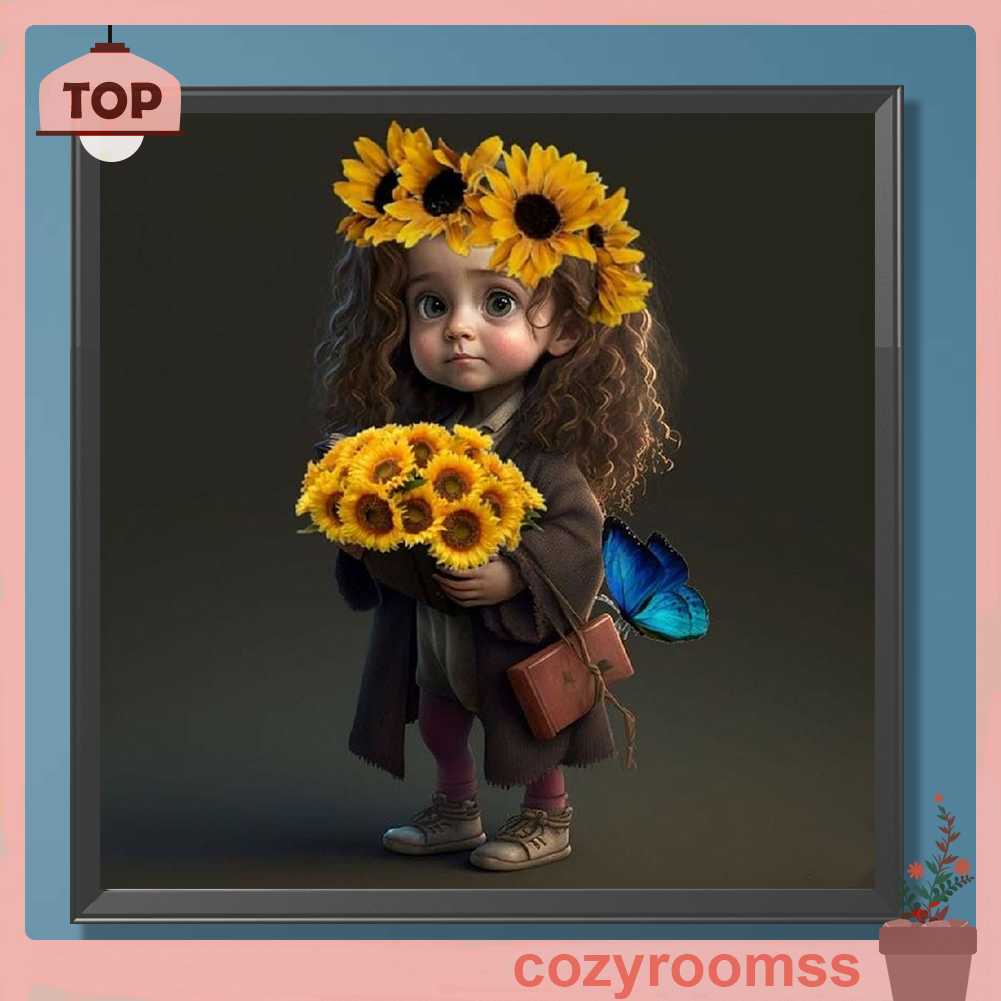 Tranh Đính Đá Kim Cương Toàn Bộ 5D DIY Hình Vẽ Cô Gái Trang Trí Nhà Cửa