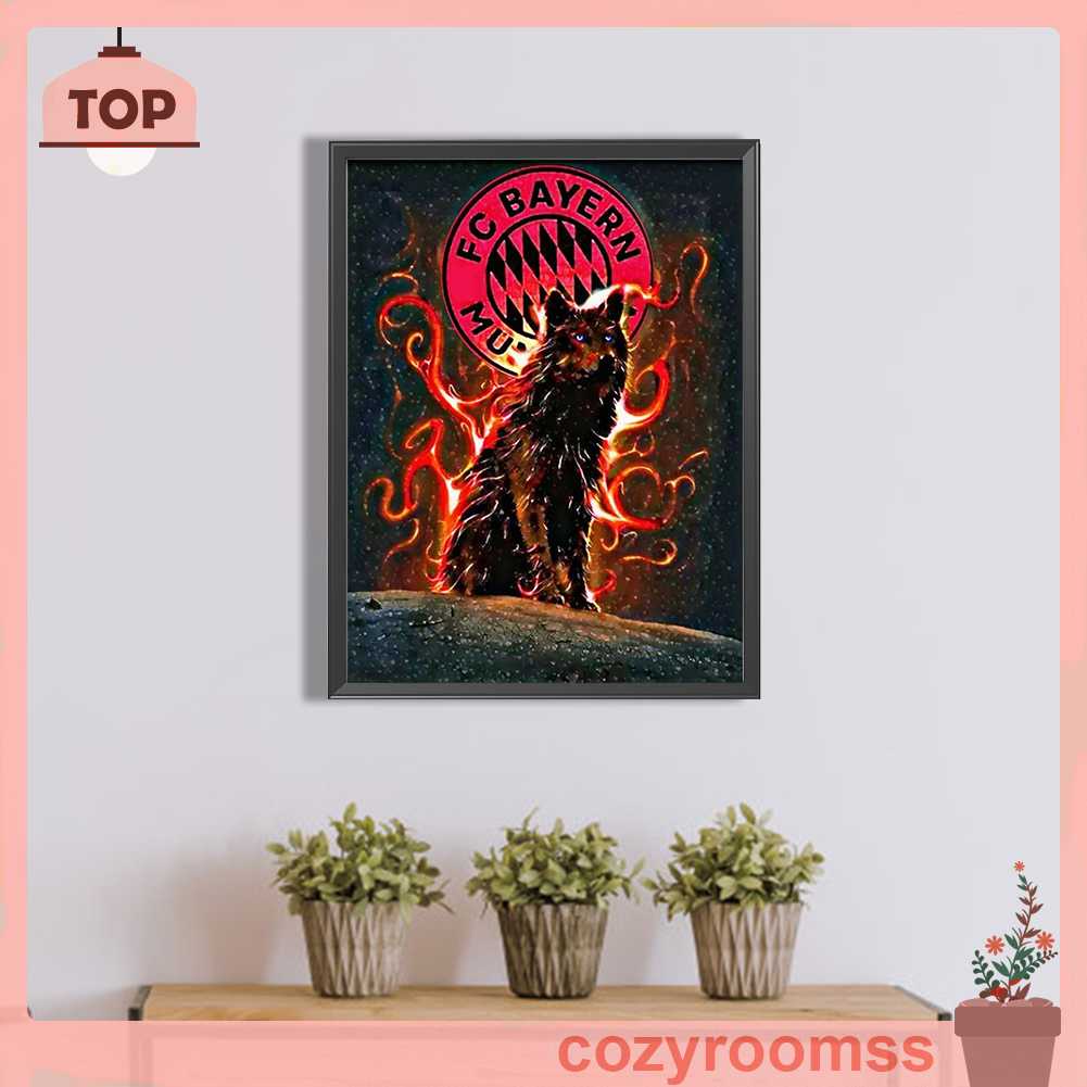 Tranh Đính Đá Kim Cương Toàn Bộ 5D DIY Hình Vẽ Sói Trang Trí Nhà Cửa