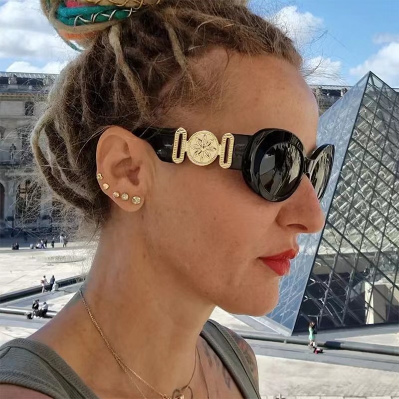 Kính Mát Gọng oval Phong Cách Âu Mỹ Cổ Điển Mới Cho Nam Và Nữ