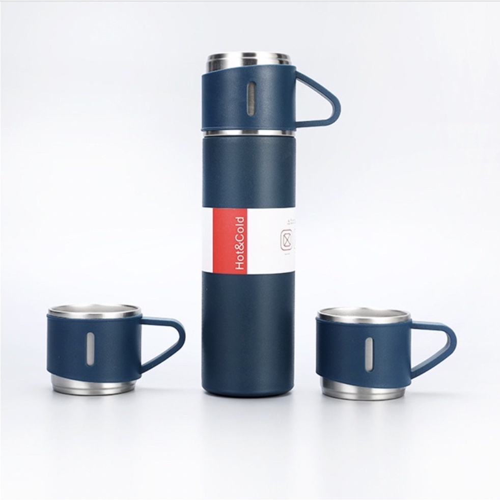 Bình Giữ Nhiệt 500ML Lõi Inox Cao Cấp TẶNG KÈM 2 CỐC Fullbox