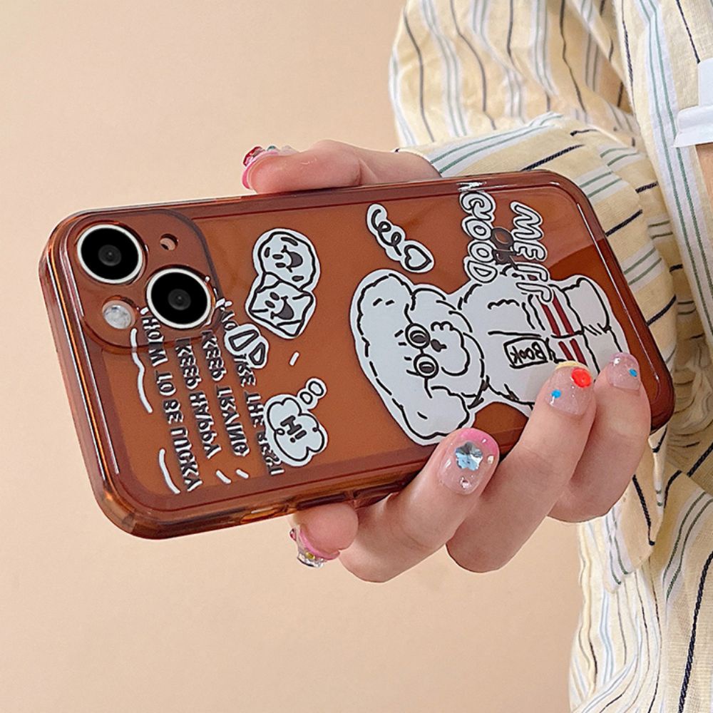 Ốp Điện Thoại TPU Mềm Chống Sốc Chống Bụi Bẩn In Hình Cún Đeo Kính Cho IPhone 11 14 13 12 Pro Max XS XR 7 8 Plus