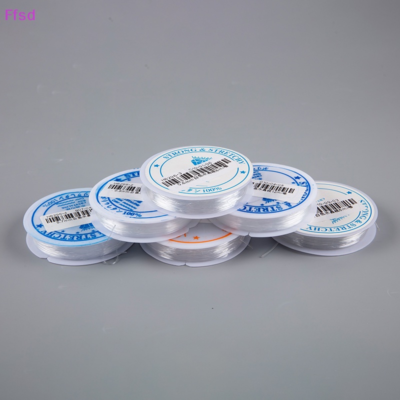 Cuộn Dây Làm Trang Sức Co Giãn Trong Suốt Màu Trắng 0.4-1mm 12-5M DIY