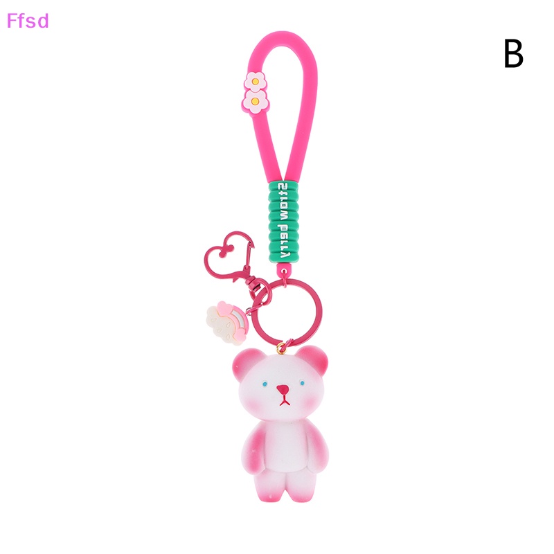 {Ffsd} Móc Khóa Hoạt Hình Thỏ Gấu Hồng Đáng Yêu Trang Trí Ba Lô / Ô Tô * Bán Chạy