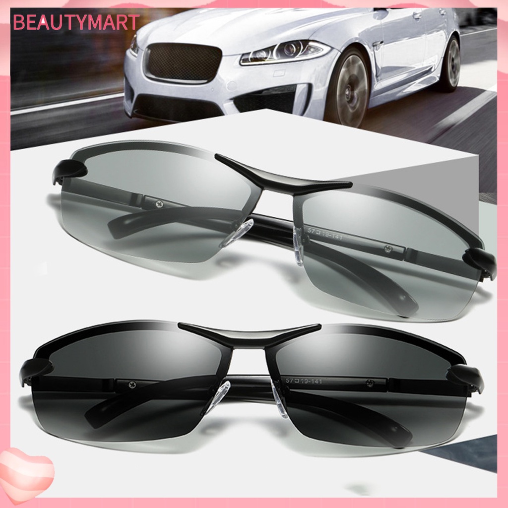 Kính Mát Phân Cực Nửa Gọng Kim Loại Chống Tia UV Cho Nam Lái Xe