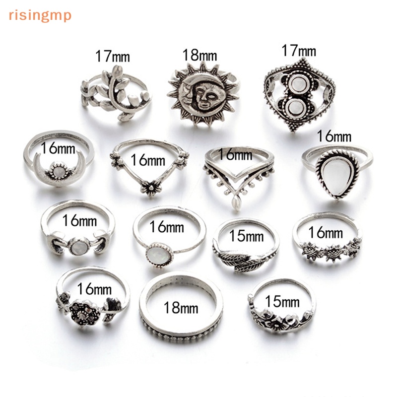 Set 14 Nhẫn Đeo Đốt Ngón Tay Nhiều Kiểu Phong Cách Boho