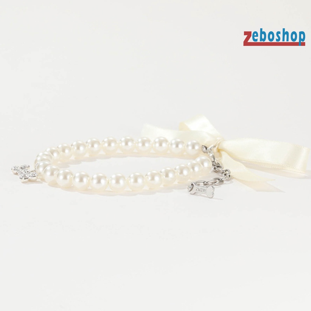 Vòng cổ Mặt Hình Khúc Xương Đính Ngọc Trai Nhân Tạo Thời Trang Dành Cho Thú Cưng Cỡ Vừa / Nhỏ