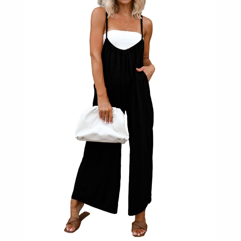 Bộ Áo Liền Quần Hai Dây Dáng Rộng Thời Trang Mùa Hè Cho Nữ