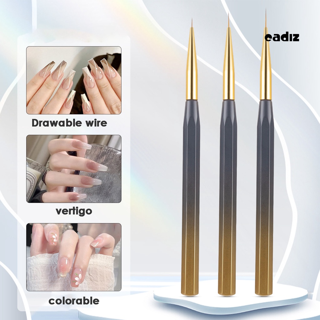 Set 3 Cọ Vẽ Móng Tay Nghệ Thuật Linh Hoạt Không Gây Khó Chịu Chuyên Dụng Cho Salon