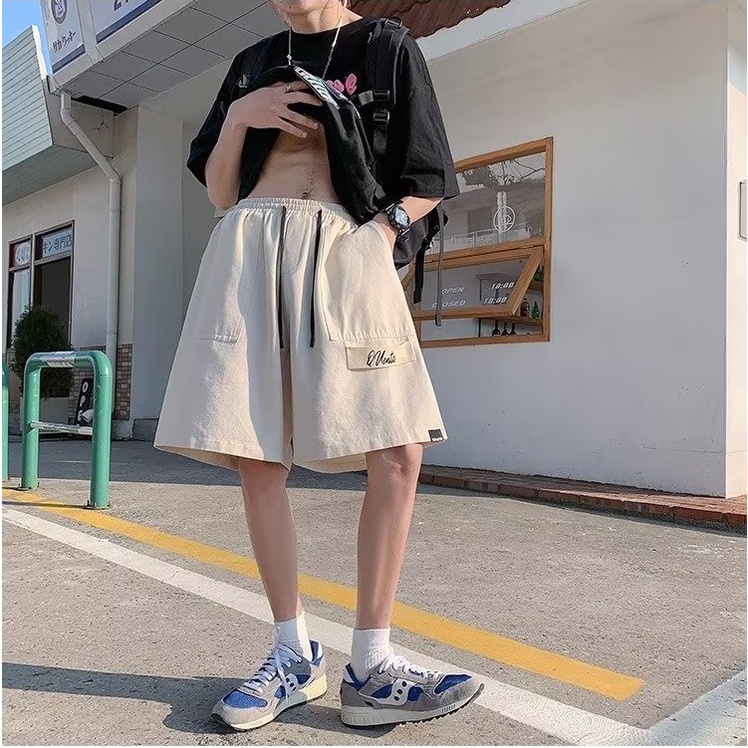 Quần Short Ống Rộng Phong Cách Đường Phố Nhật Bản Thời Trang Mùa Hè Hàng Mới Dành Cho Nam