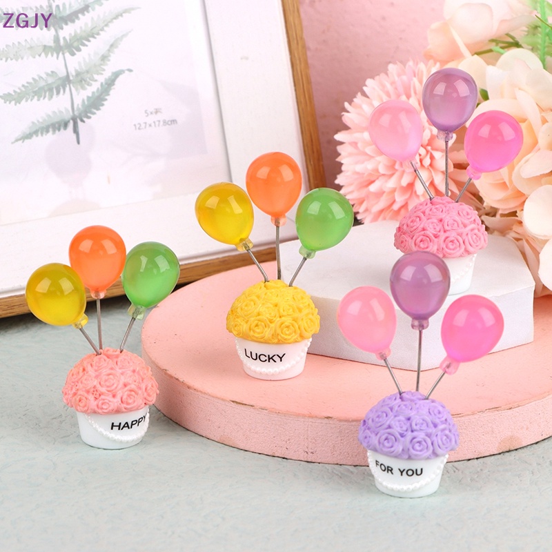 1 Bong Bóng Hoa Hồng Bằng Nhựa Resin Trang Trí Xe Hơi / Nhà Búp Bê Mới