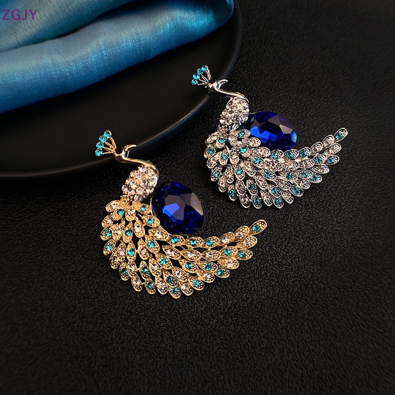 Ghim Cài Áo Hình Chim Công Đính Đá Thời Trang Cho Nữ Mới