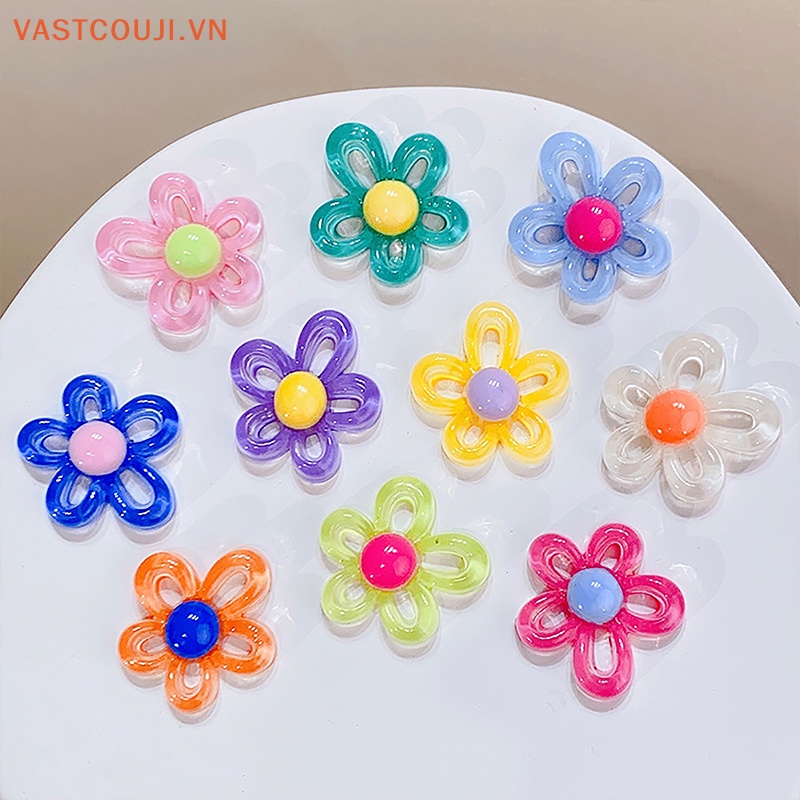 Set 10 Hộp Đựng Vật Liệu Resin Trong Suốt Họa Tiết Hoa Rỗng DIY