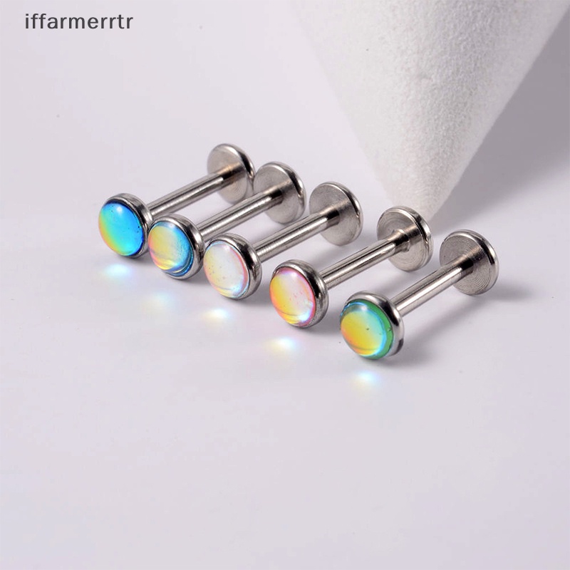 1 Khuyên Xỏ Sụn Tai / Môi / Cơ Thể Bằng Đá Opal Ren Bên Trong 16G