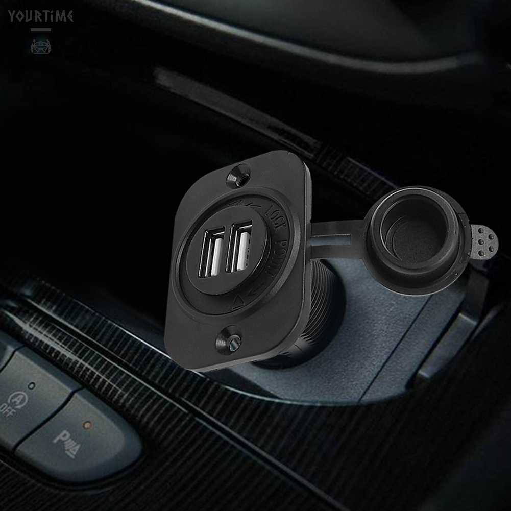 Ổ Cắm Sạc Hai Cổng USB 12V Chống Thấm Nước Cho Xe Hơi / Xe Máy /