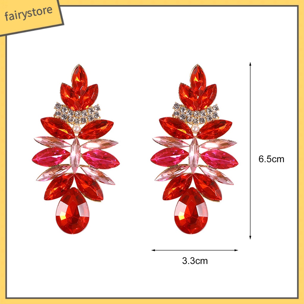 1 Đôi Bông Tai Hình Giọt Nước Đính Đá Lấp Lánh Dành Cho Nữ