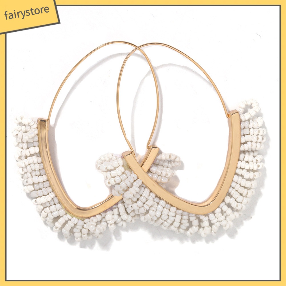 Bông Tai Chuỗi Hạt Tua Rua Phong Cách Bohemian Thời Trang Cho Nữ