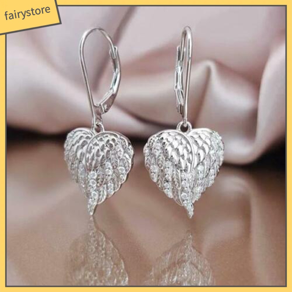 Bông Tai Hình Trái Tim Đính Đá Thời Trang Dành Cho Nữ