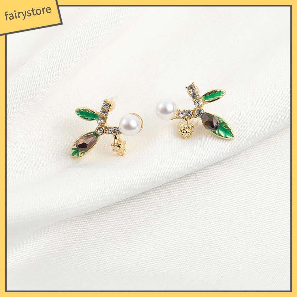 Bông Tai Đính Ngọc Trai Giả Thời Trang Dành Cho Nữ