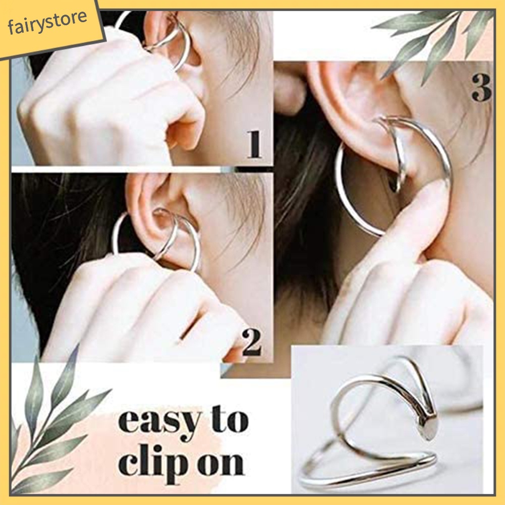 Khuyên Tai Dạng Vòng Không Cần Xỏ Lỗ Thời Trang Cho Nữ