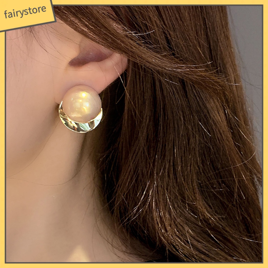 [FRO] 1 Đôi Bông Tai Đinh Tán Không Đau Dễ Sử Dụng Chống Mài Mòn Đính Ngọc Trai Nhân Tạo Đơn Giản