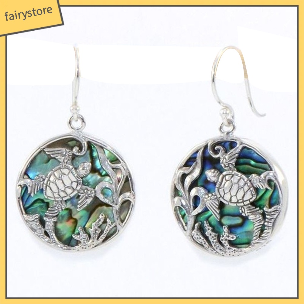 Bông Tai Móc Treo Hình Rùa Biển / Vỏ Sò Tròn Sáng Tạo Cho Nữ