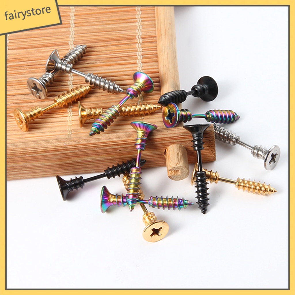 Bông Tai Hai Mặt Hình Ốc Vít Vui Nhộn Thời Trang