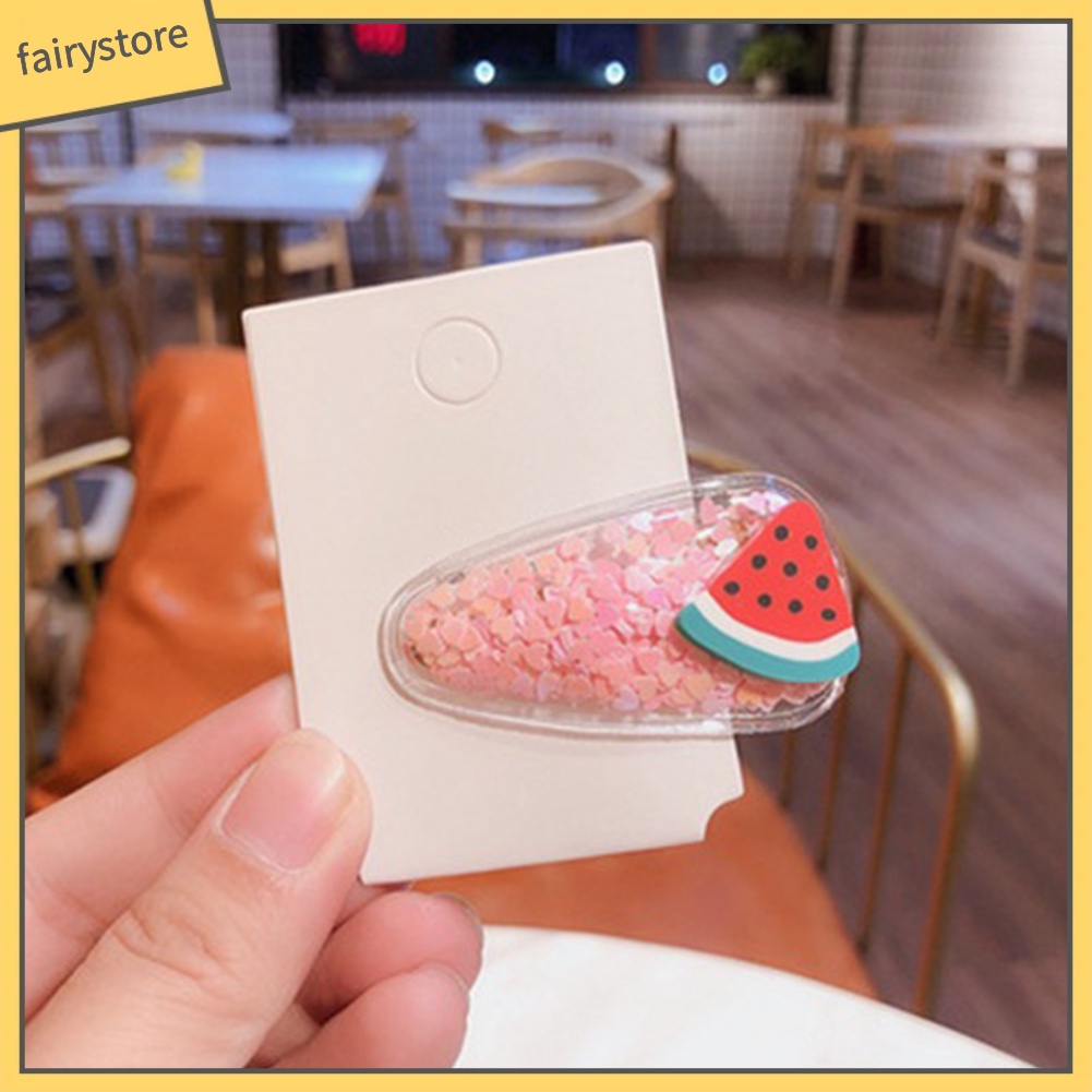 Kẹp Tóc Cát Chảy Hình Giọt Nước Trong Suốt Cho Bé Gái