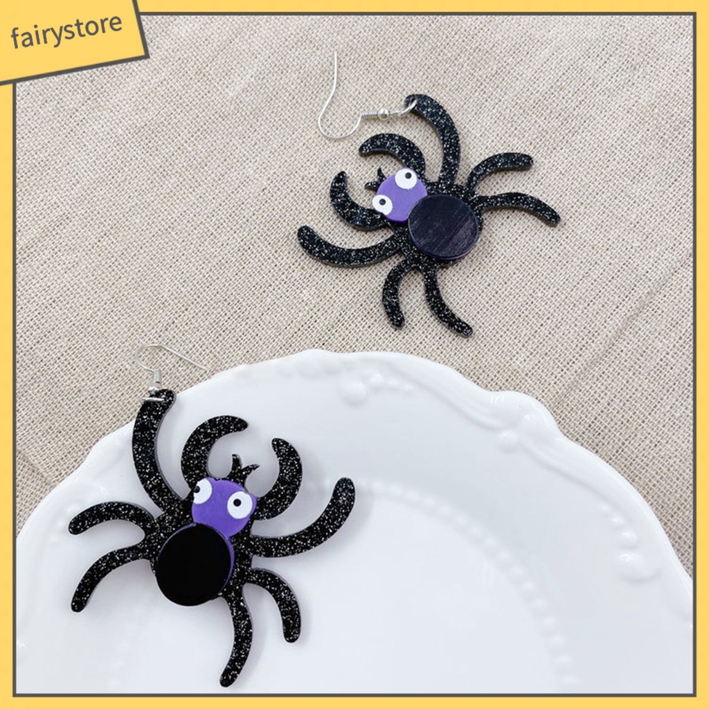 [FRO] Bông Tai Acrylic Hình Nhện Vui Nhộn Dễ Phối Đồ Cho Halloween