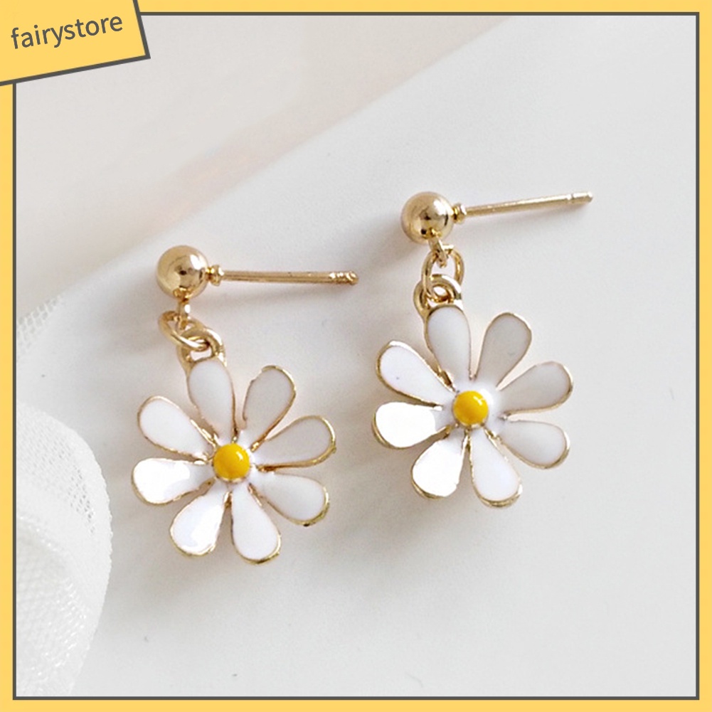 Bông Tai Hình Hoa Hướng Dương Tráng Men Ngọt Ngào Cho Nữ