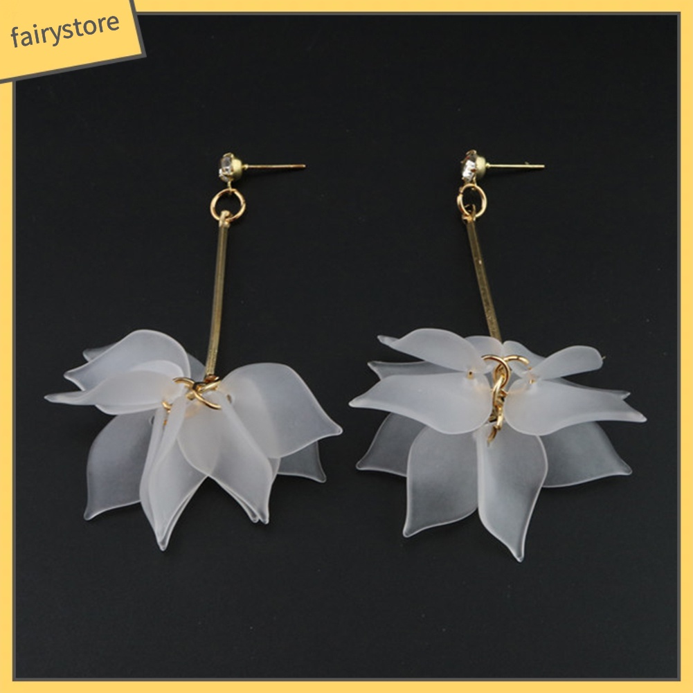 Bông Tai Hình Cánh Hoa Bằng Nhựa Resin Ngọt Ngào Cho Nữ