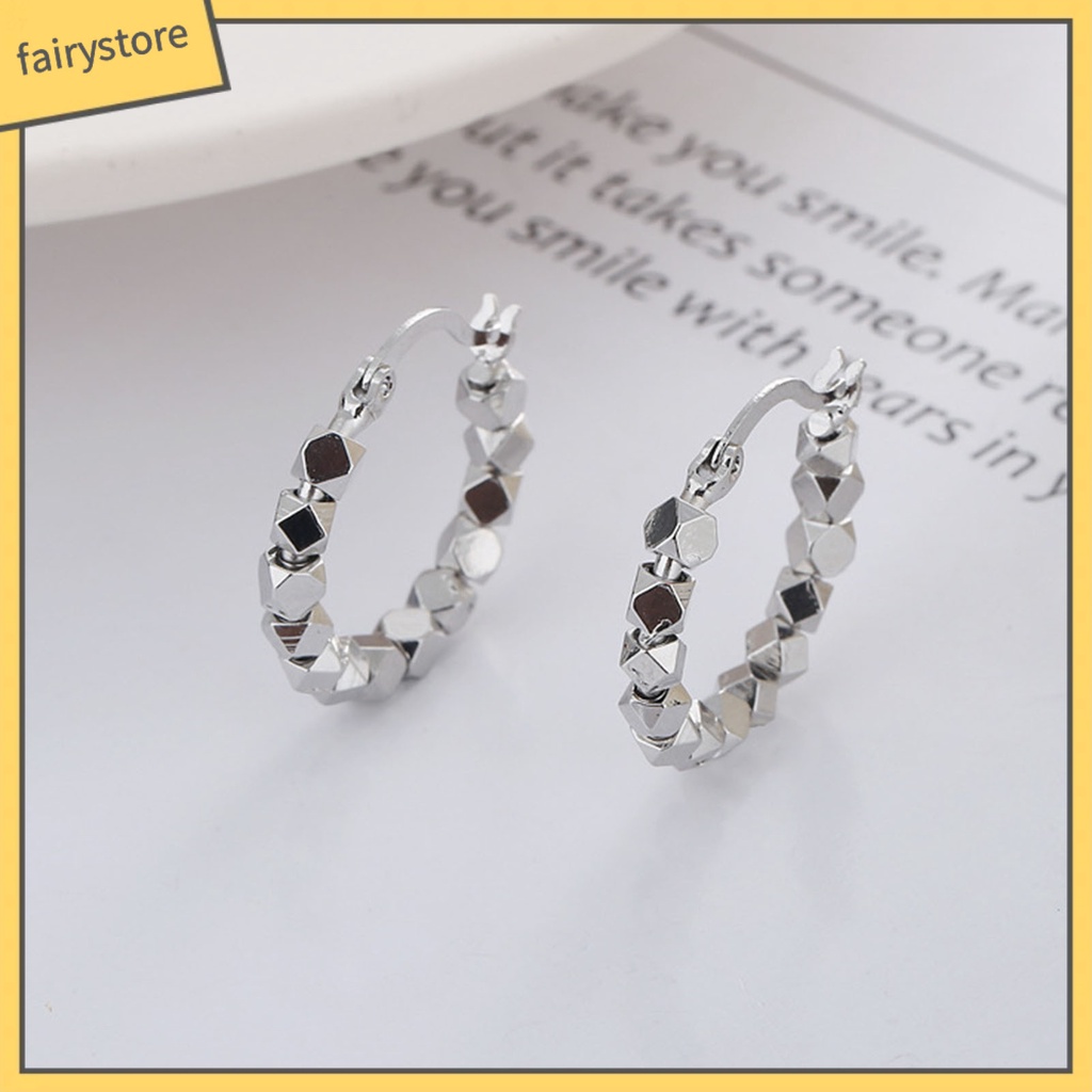 1 Đôi Bông Tai Xỏ Hạt Cườm Hình Vuông Phong Cách Hàn Quốc Dành Cho Nữ