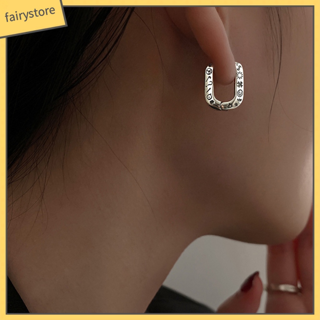 [FRO] 1 Khuyên Tai Dạng Xoắn Ốc Màu Bạc Bóng Cao Quyến Rũ Sáng Bóng Quyến Rũ Cho Nữ
