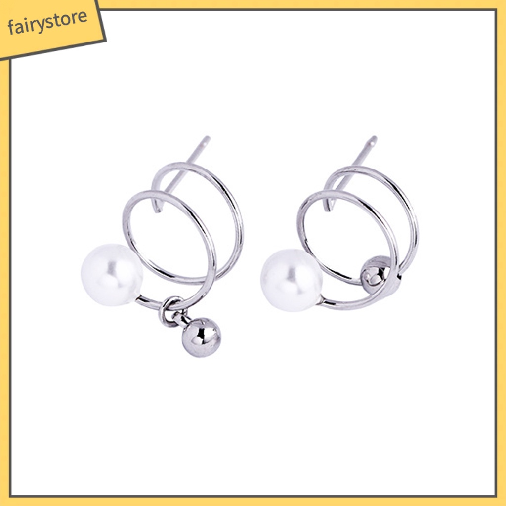 1 Đôi Bông Tai Đính Ngọc Trai Nhân Tạo Phong Cách Hàn Quốc Thanh Lịch Dành Cho Nữ