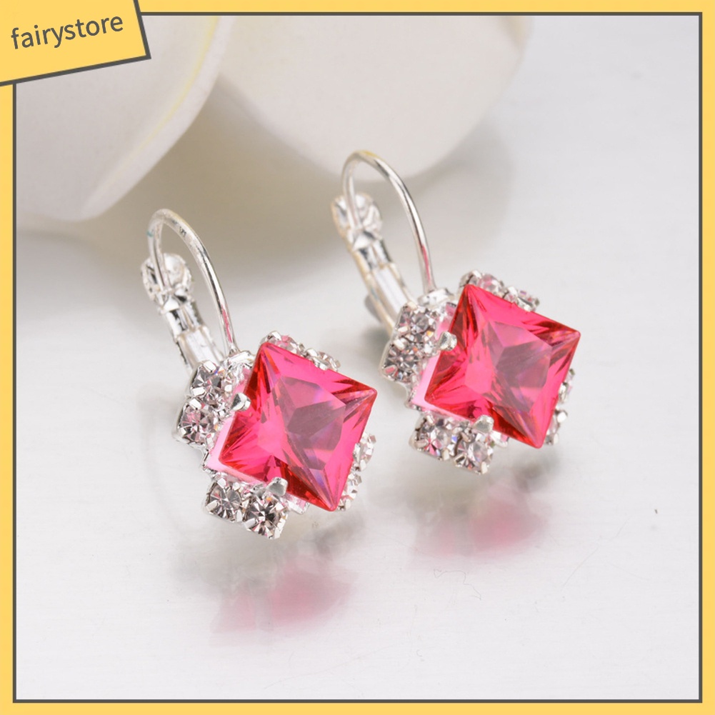 Bông Tai Đính Đá Lấp Lánh Thời Trang Cho Nữ